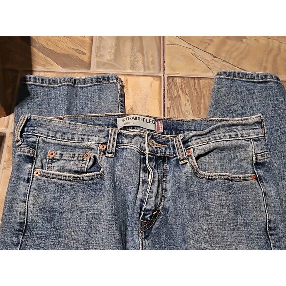 Woman's Vtg 10L 32x32 Levis 505 Acid  Wash Straight Leg 90s 5 Pkt Denim Jeans - Picture 5 of 7